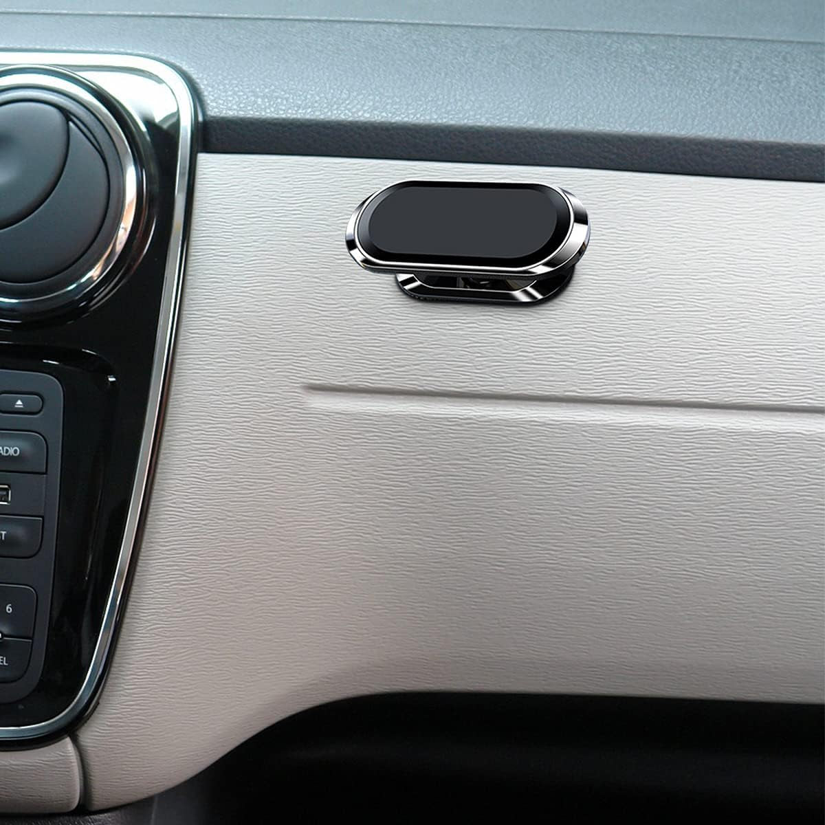 Magnetic Phone Mount for Car, Flat Phone Magenet Universal for Cars, Upgraded Phone Holder for Car Dashboard, Wall, Compatible with Cell Phone, Mini Tablets, and More (Black)