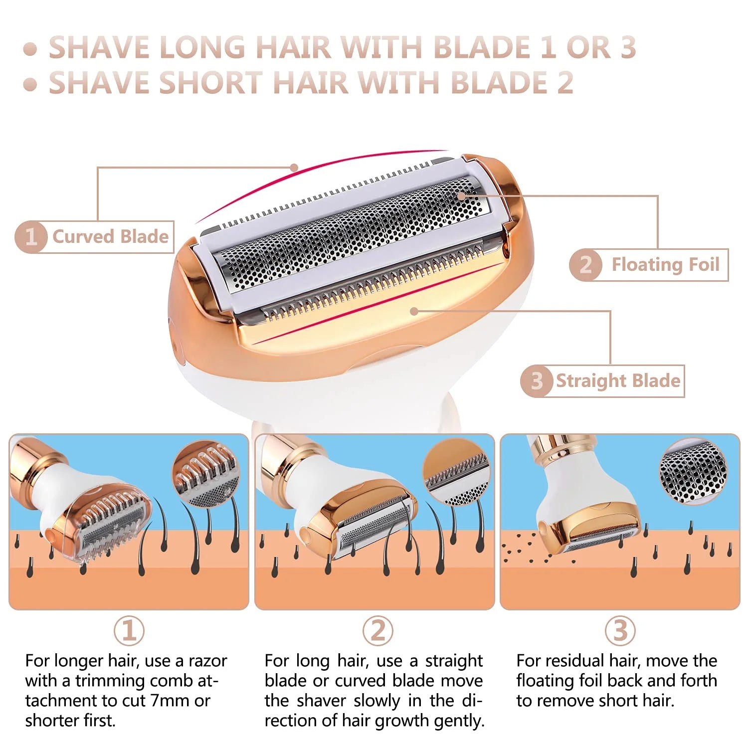 4 in 1 Electric Razors for Women, Shaver for Women, Trimmer for Women, Lady Electric Bikini Shaver for Women Pubic Hair,Portable Rechargeable Women Face Shavers for Face, Underarm and Legs