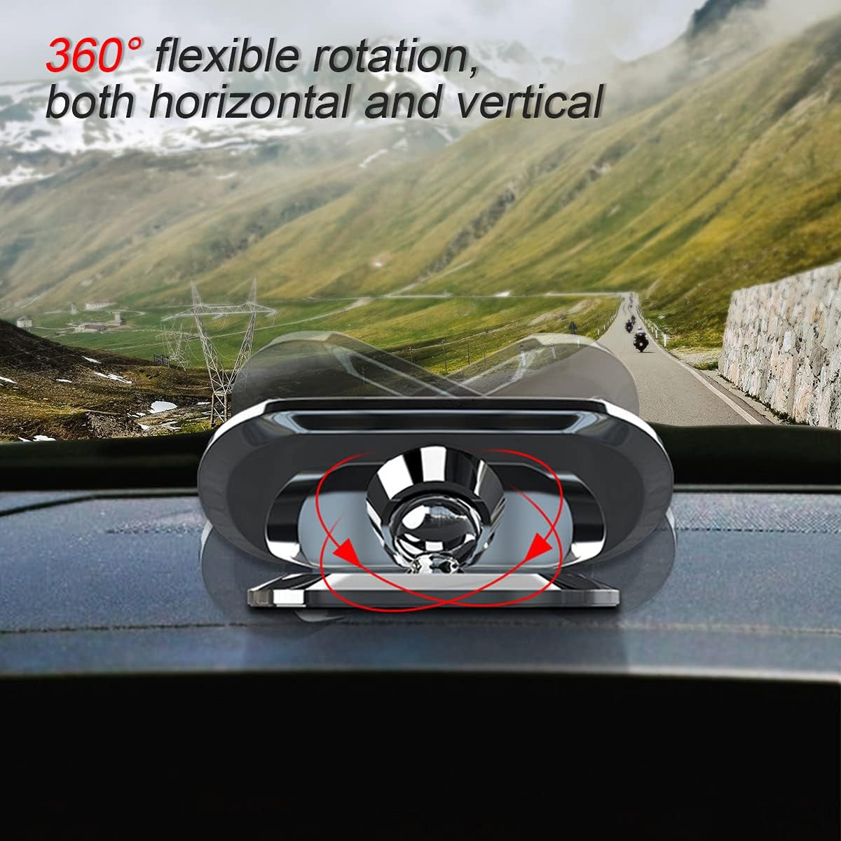 Magnetic Phone Mount for Car, Flat Phone Magenet Universal for Cars, Upgraded Phone Holder for Car Dashboard, Wall, Compatible with Cell Phone, Mini Tablets, and More (Black)